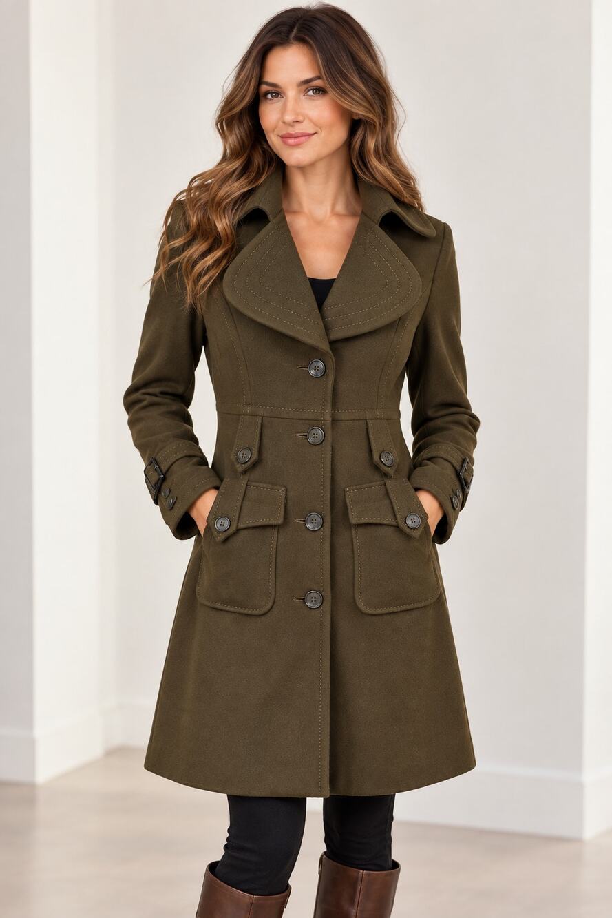Laundry By Shelli Segal Olive Trench Coat Women's Size Small